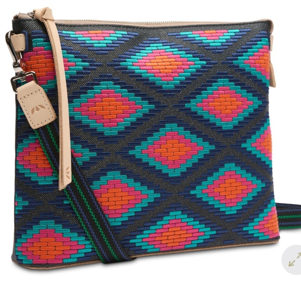 NWT- CONSUELA- “ ROWAN”Vibrant Geometric Crossbody Bag - Multicolor - Picture 2 of 10